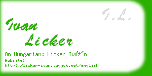 ivan licker business card